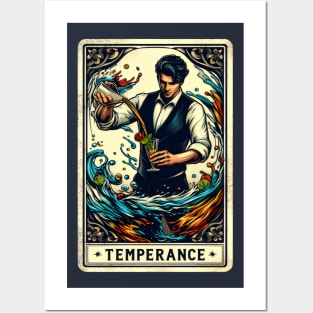 Temperance Mixer Bartender Drinking Funny Tarot Card Pun Posters and Art